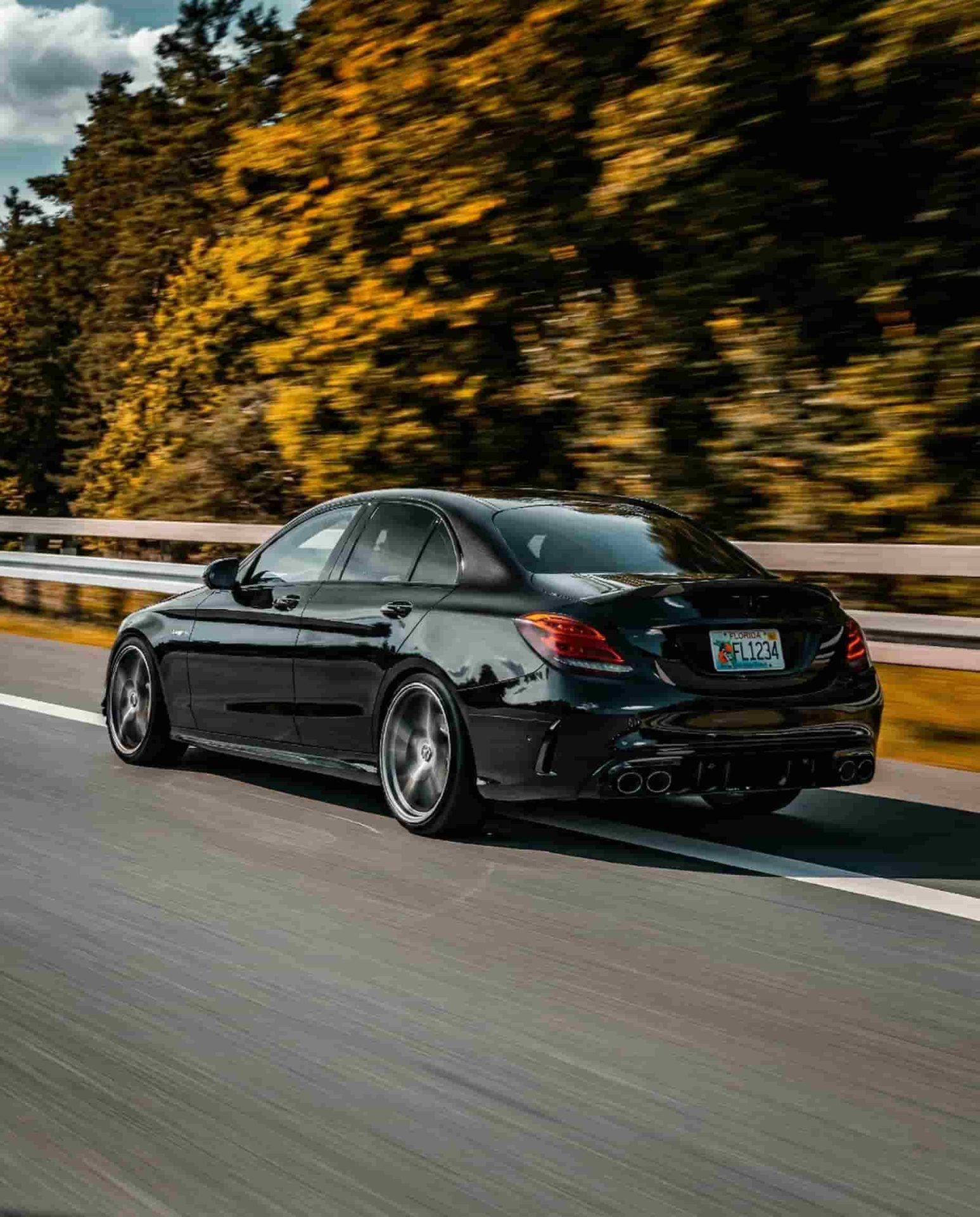 Florida car driving along a scenic highway